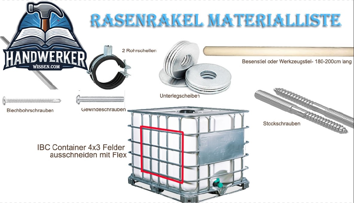 Rasenrakel selber bauen in 30 Min aus IBC Container