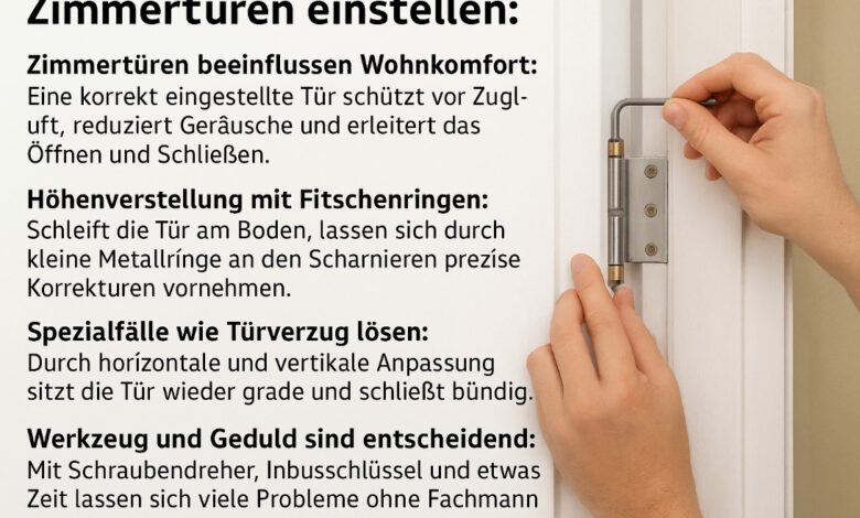 Zimmertüren einstellen [Bildinhalt mit KI erstellt]