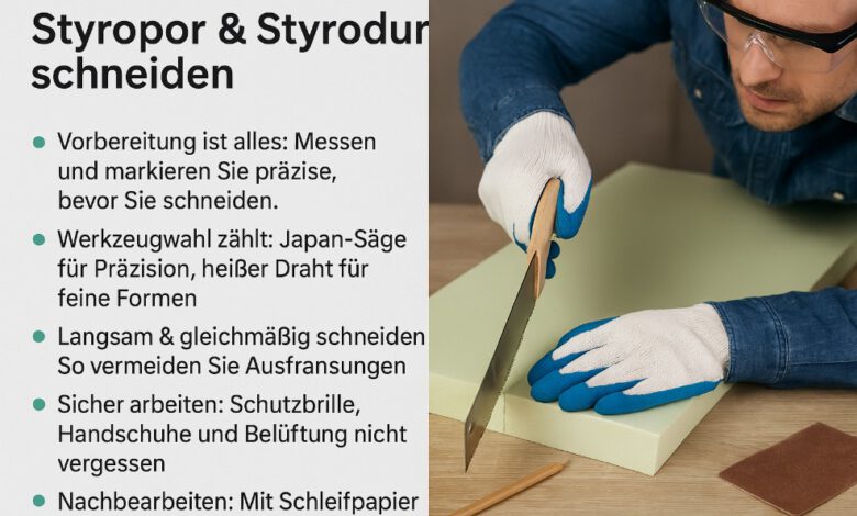 Styropor Styrodur schneiden [Bildinhalt mit KI erstellt]