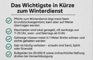 Winterdienst: Wer, wann & wie muss man Schnee räumen?