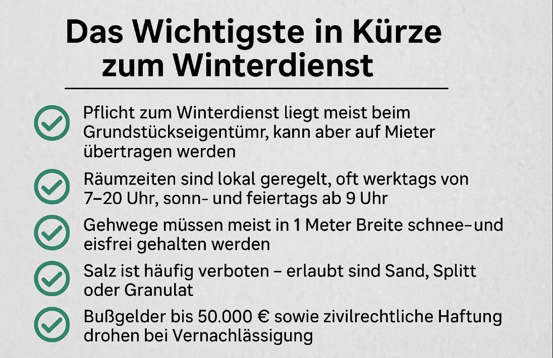 Winterdienst: Wer, wann & wie muss man Schnee räumen?