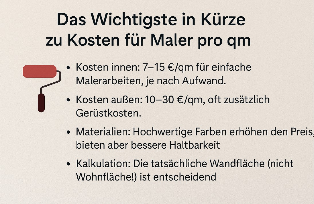 Kosten für Maler pro qm: Beispiele & Preisvergleich