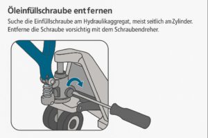 Entfernen der Oeleinfuellschraube