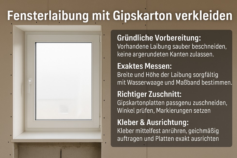 Anleitung: Fensterlaibung mit Gipskarton verkleiden