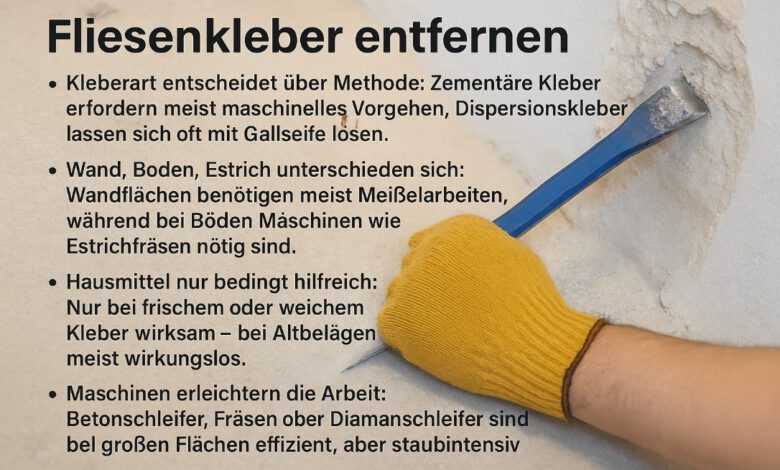 Fliesenkleber entfernen: Methoden, Werkzeuge und Tipps