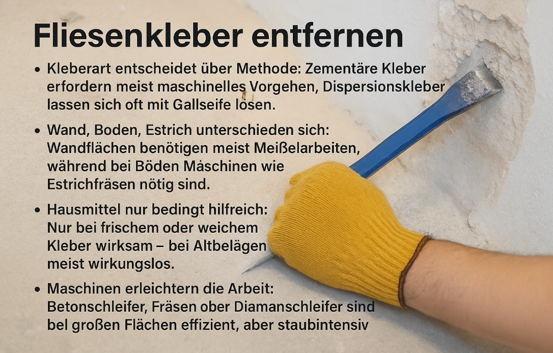 Fliesenkleber entfernen: Methoden, Werkzeuge und Tipps