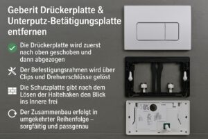 Geberit Drückerplatte entfernen & Unterputz Betätigungsplatte demontieren