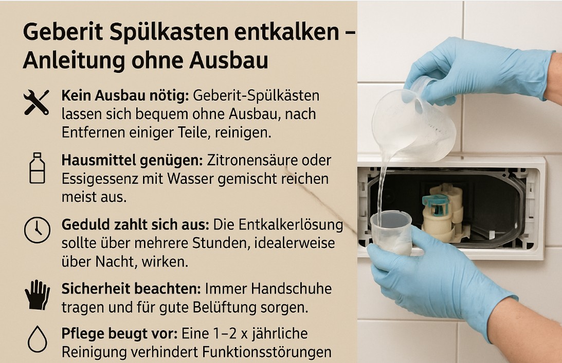 Geberit Spülkasten entkalken – Anleitung ohne Ausbau