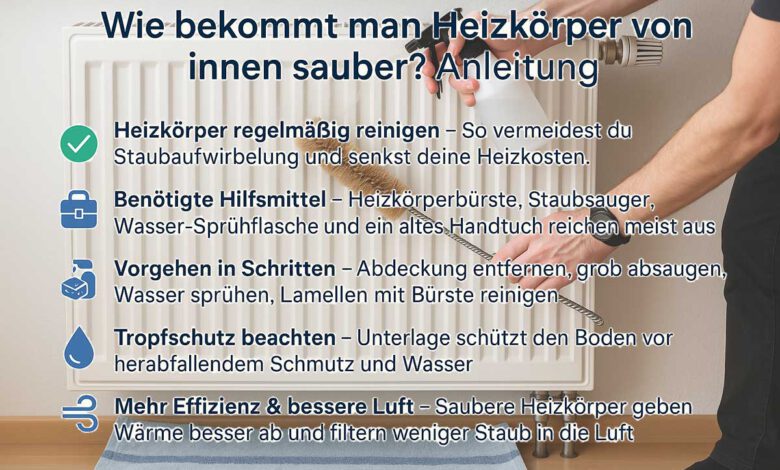 Wie bekommt man Heizkörper von innen sauber? Anleitung