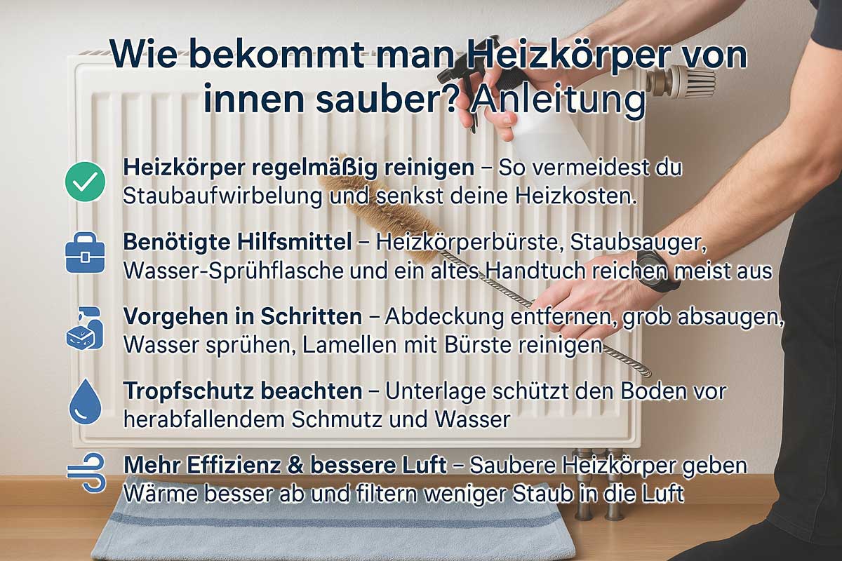 Wie bekommt man Heizkörper von innen sauber? Anleitung