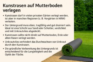 Kunstrasen auf Mutterboden verlegen: Anleitung und wichtige Hinweise