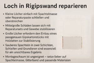 🛠️ Anleitung: Loch in Rigipswand fachgerecht reparieren