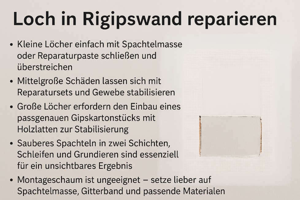 🛠️ Anleitung: Loch in Rigipswand fachgerecht reparieren