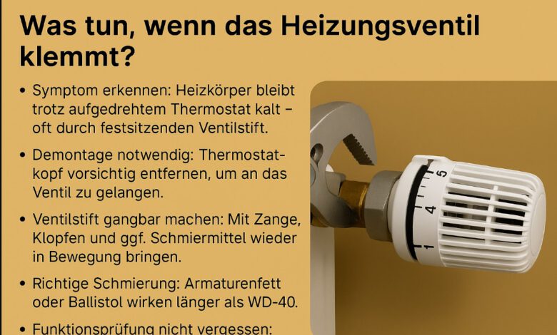 Was tun, wenn das Heizungsventil klemmt? Anleitung