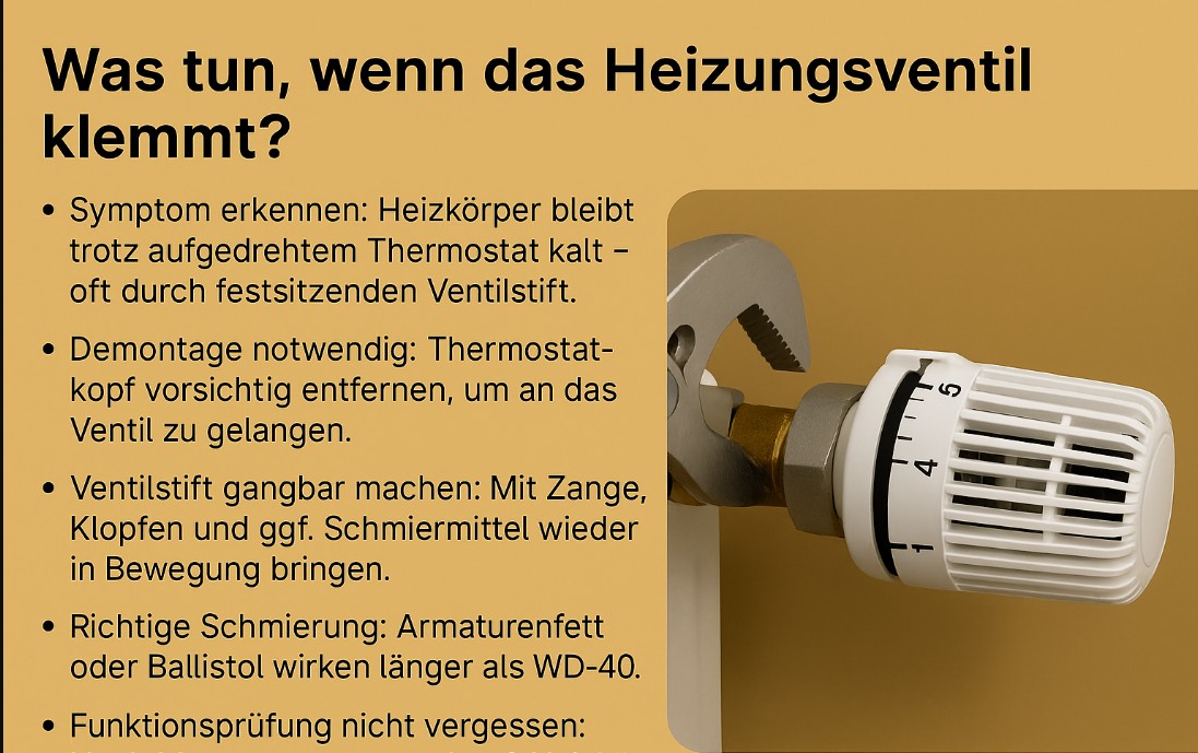 Was tun, wenn das Heizungsventil klemmt? Anleitung