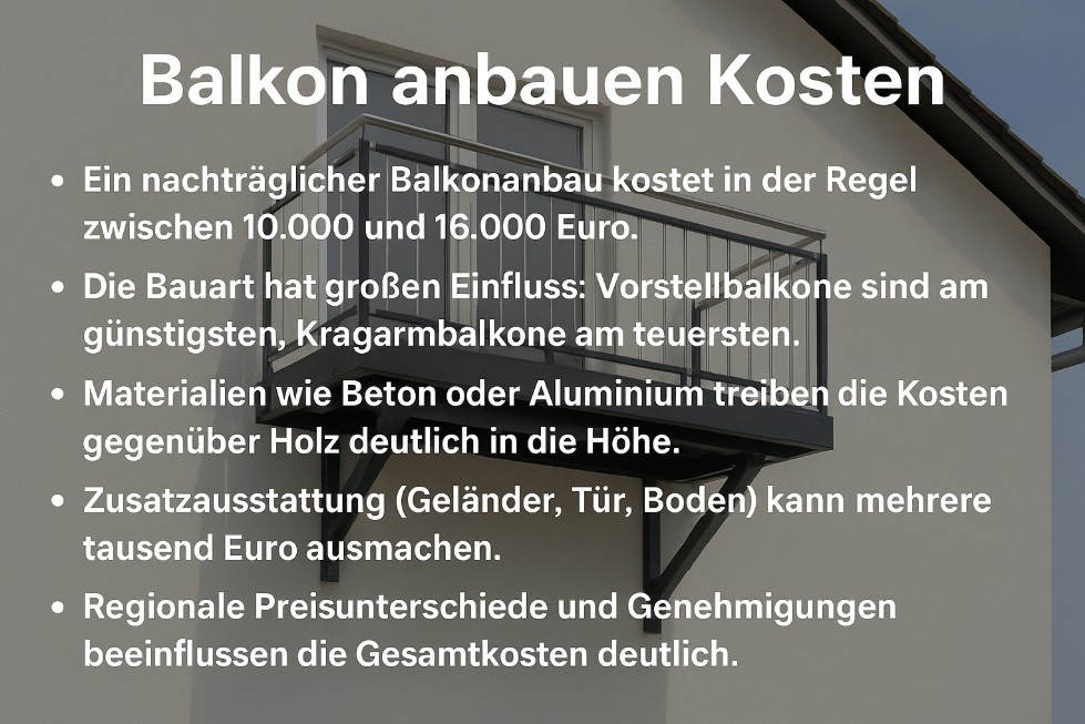 Nachträglich Balkon anbauen: Kosten & Tipps