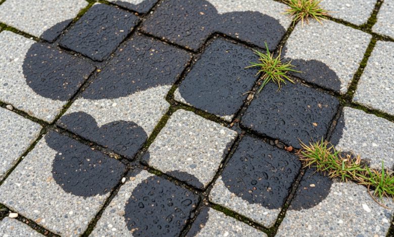 Ölflecken entfernen von Beton, Asphalt und Pflastersteinen Ölflecken entfernen von Beton, Asphalt und Pflastersteinen