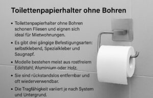 Toilettenpapierhalter ohne Bohren – clever & stark