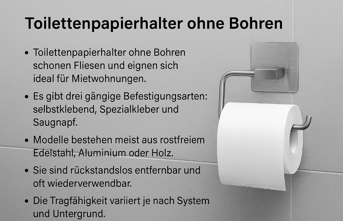 Toilettenpapierhalter ohne Bohren – clever & stark