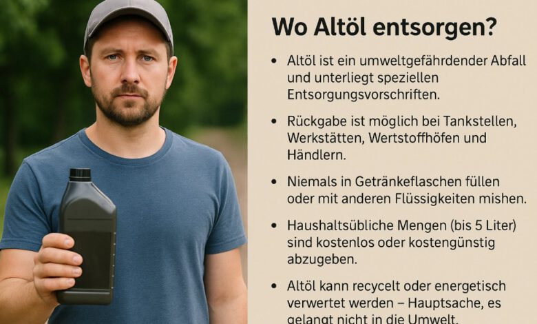 Wie und wo Altöl entsorgen:  Der große Ratgeber Wie und wo Altöl entsorgen:  Der große Ratgeber