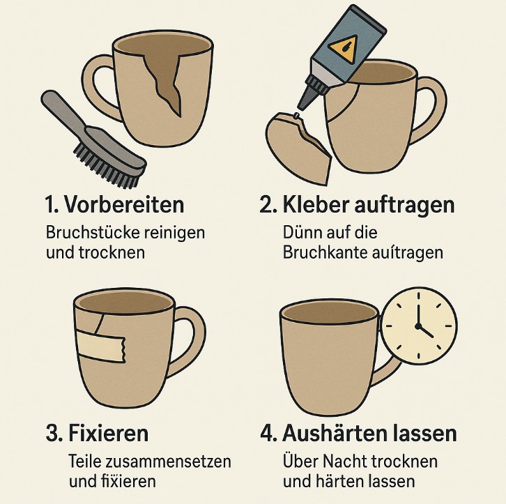 Keramik kleben Anleitung