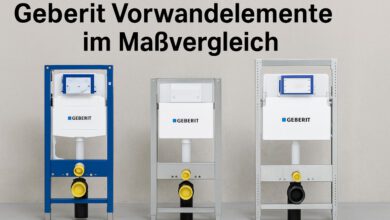 Geberit Vorwandelement Maße im Überblick Duofix, Kombifix und Gis