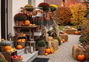 Herbstdeko für Hauseingang, Garten und Balkon