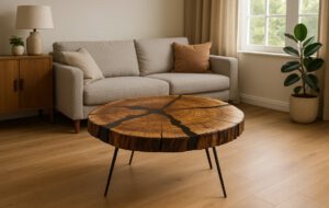 Wie baut man einen Epoxid-Couchtisch aus einer Baumscheibe?