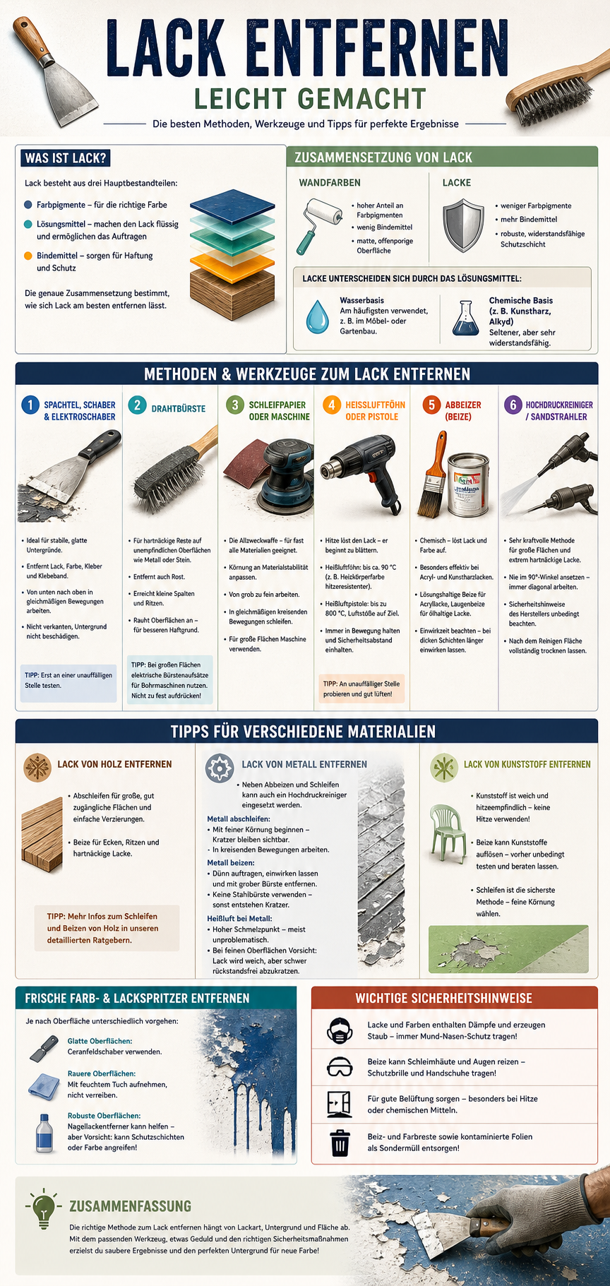 Lack entfernen Infografik