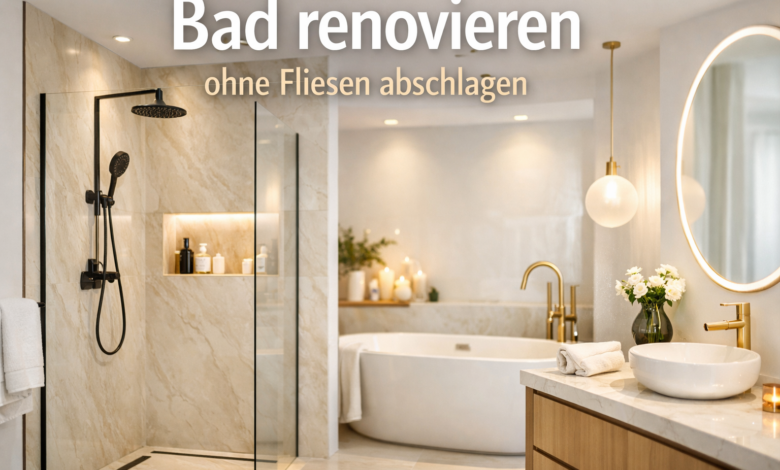 Bad renovieren ohne Fliesen abschlagen [Bildinhalt mit KI erstellt]