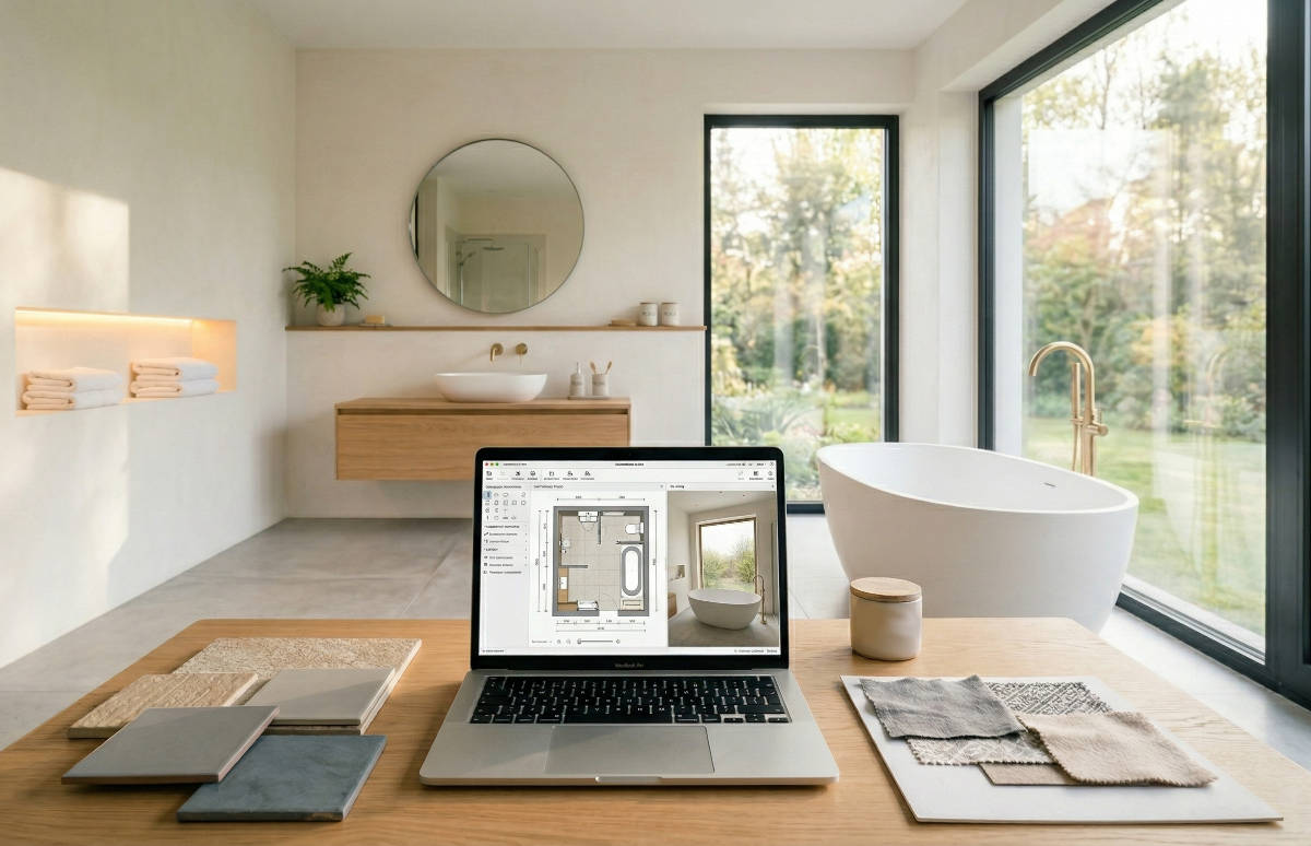 2 badezimmer design konzept and materialien