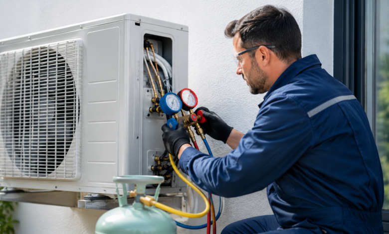 Split Klimaanlage befüllen [Bildinhalt mit KI erstellt]